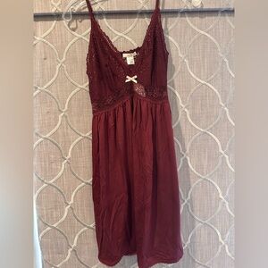 NWT Eberjey Lace Chemise Burgundy Sleepwear Nightgown M